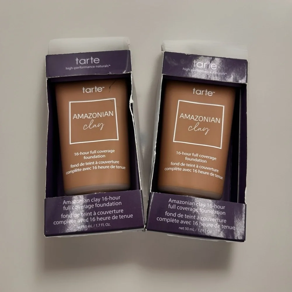 Tarte Amazonian Clay 16-Hour Full Coverage Foundation 51S DEEP SAND (LOT‎ of 2)